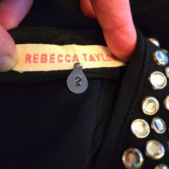 EC REBECCA TAYLOR DRESS WITH CUTOUTS AND EMBELLISHMENTS SZ.2 - Picture 4 of 7